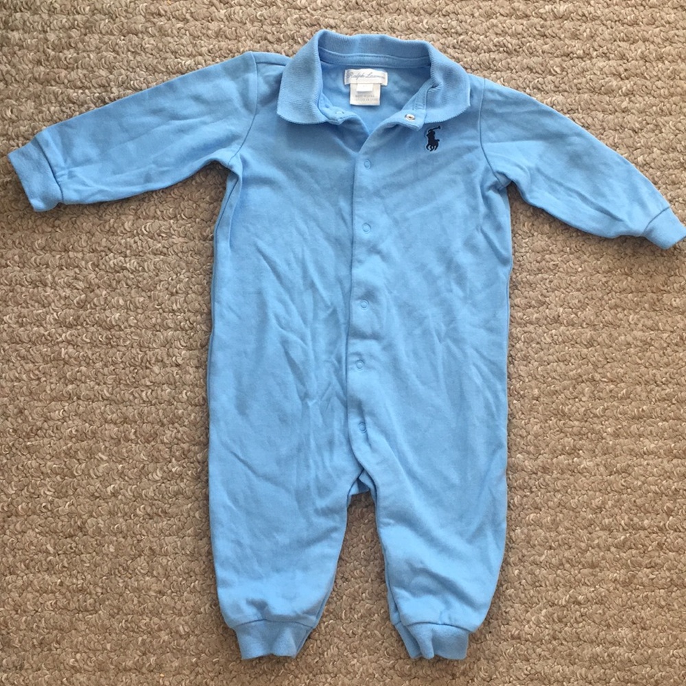 Ralph Lauren baby polo snap onesie outfit size 6M!